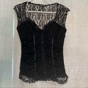 Rampage Cap Sleeve Lace Top - Size Medium